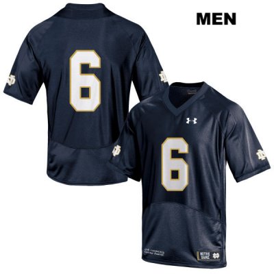 Notre Dame Fighting Irish Men's Tony Jones Jr. #6 Navy Under Armour No Name Authentic Stitched College NCAA Football Jersey TMN4499RB